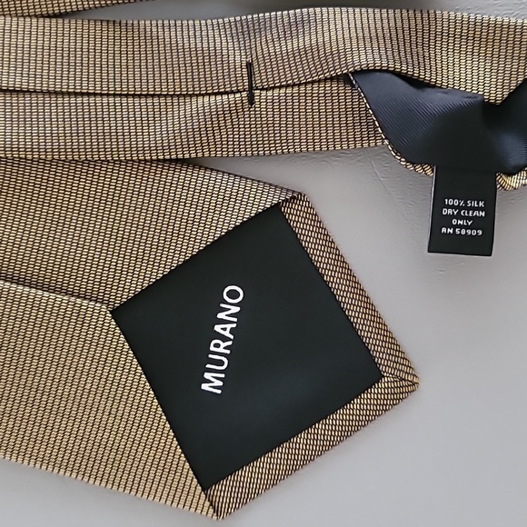Murano 100% Silk Yellow Gold Tie - Picture 3 of 7